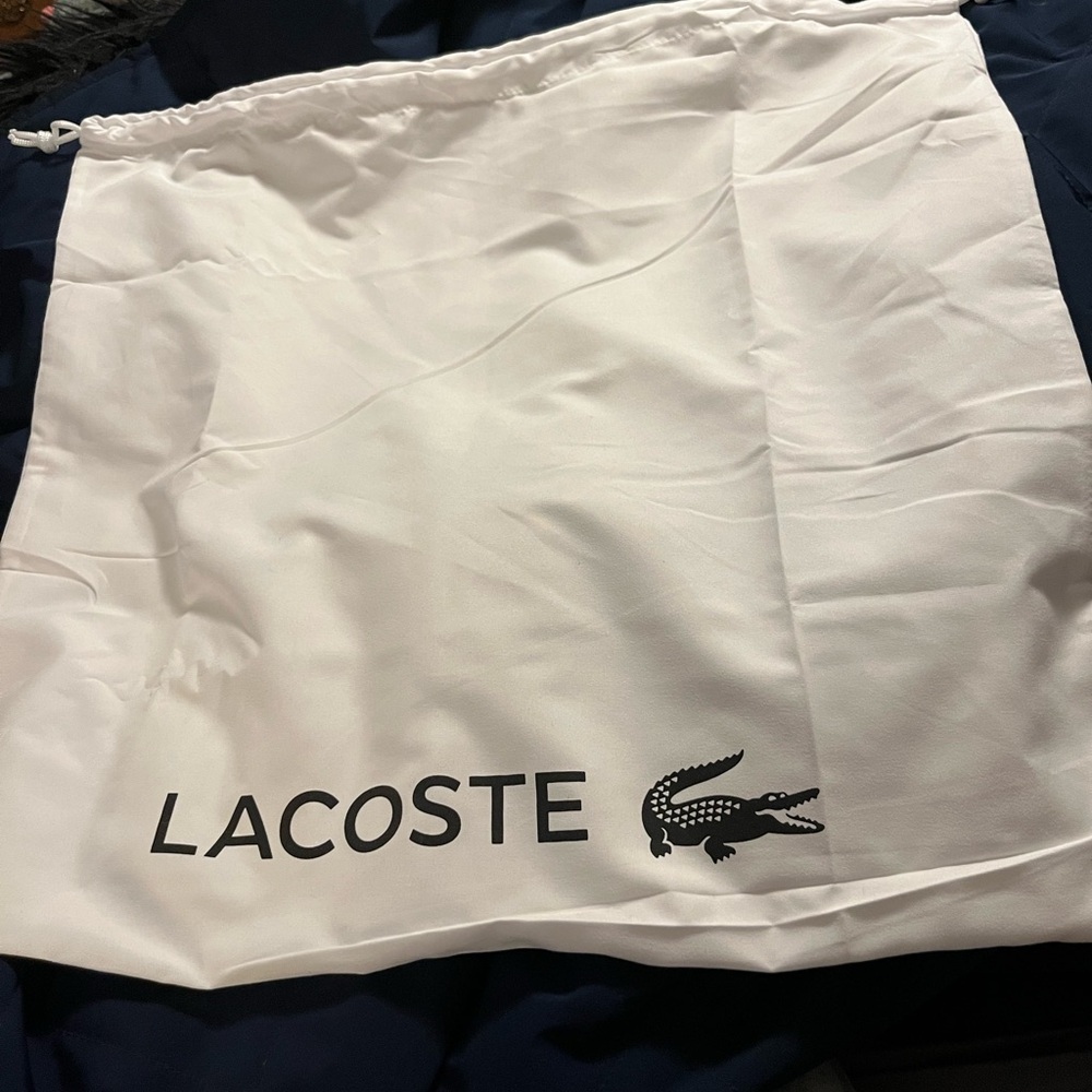 Lacoste White Logo Drawstring Pouch